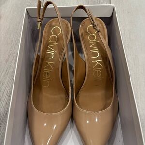 Calvin Klein Nude Slingback Heels